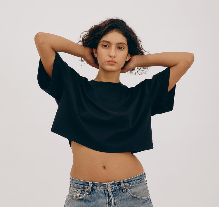 True Boxy Crop Tee - White