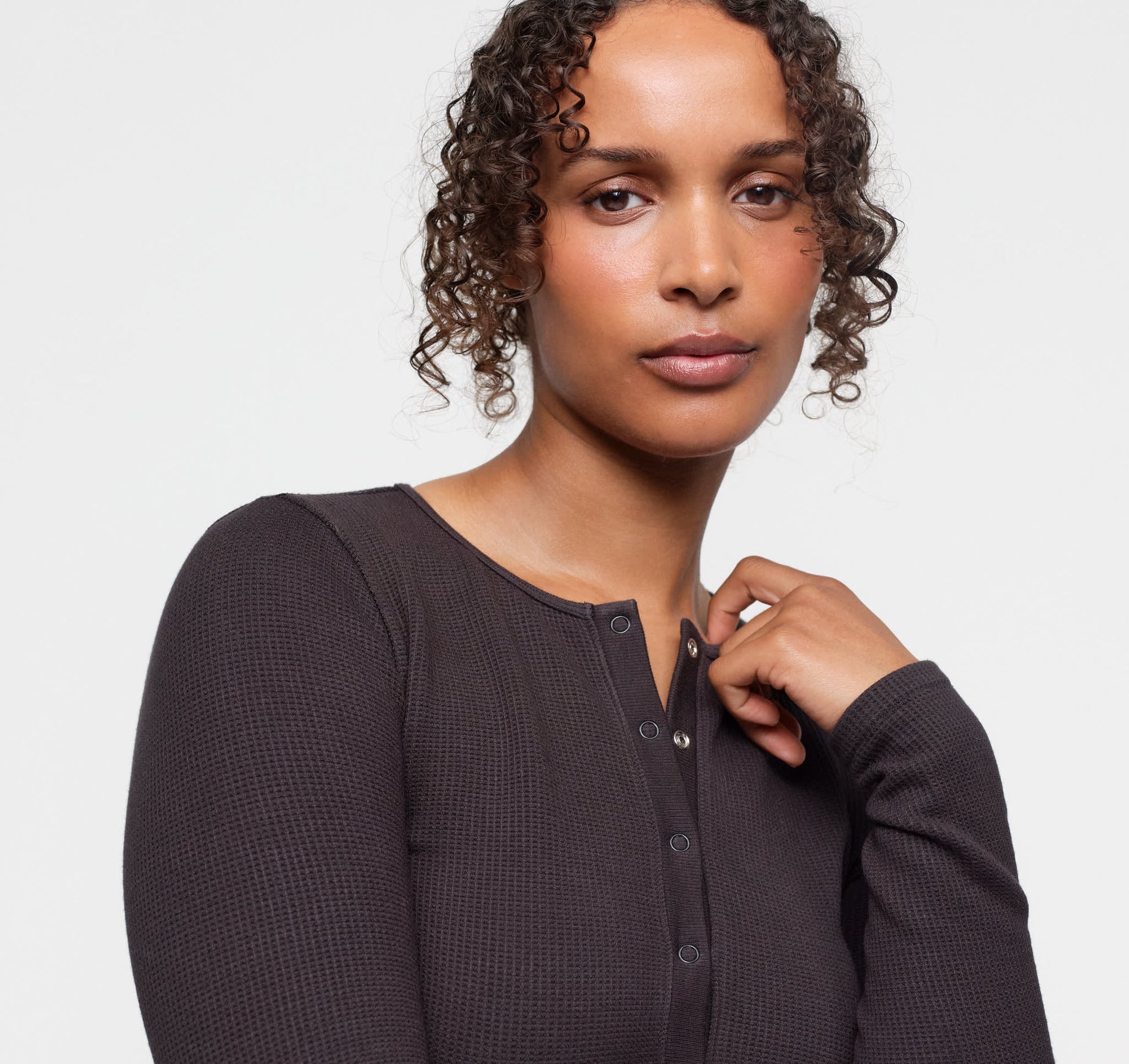 Seamless Waffle Cardigan - Black – view 2