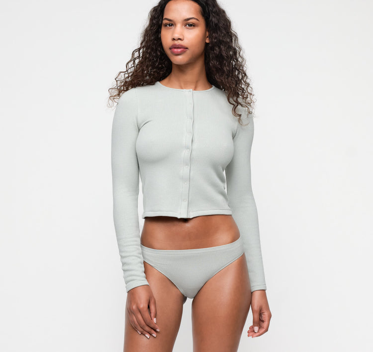 Seamless Waffle Cardigan - Black