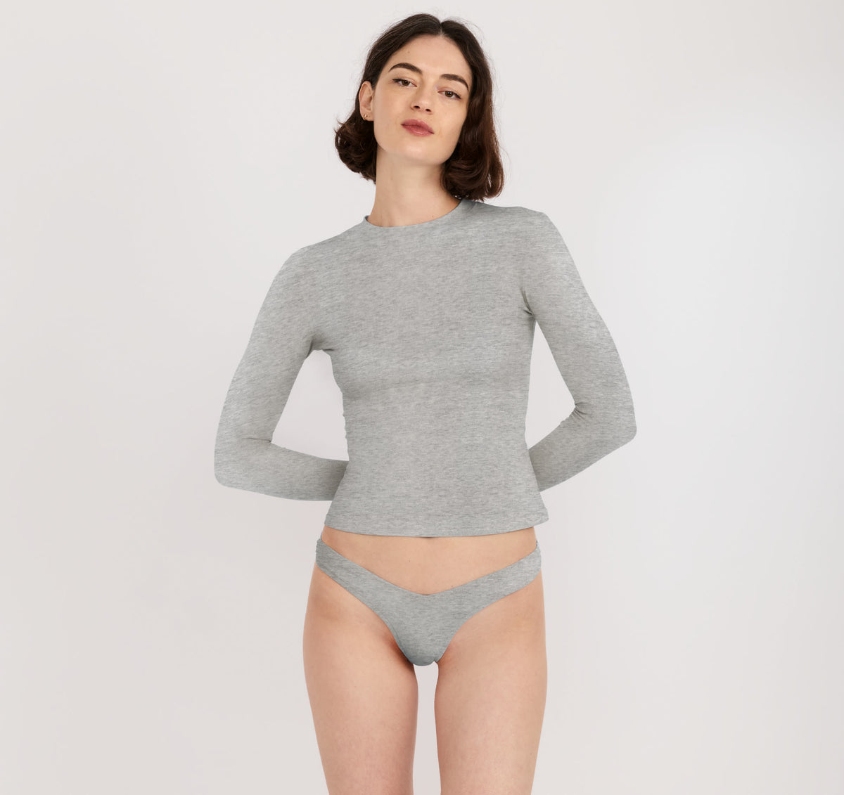 Flex Long Sleeve Tee - Grey Melange – made with 91% organic cotton