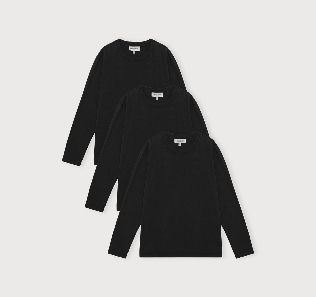 True Boxy Fit Long Sleeve Tee 3-Pack - Black – organic cotton