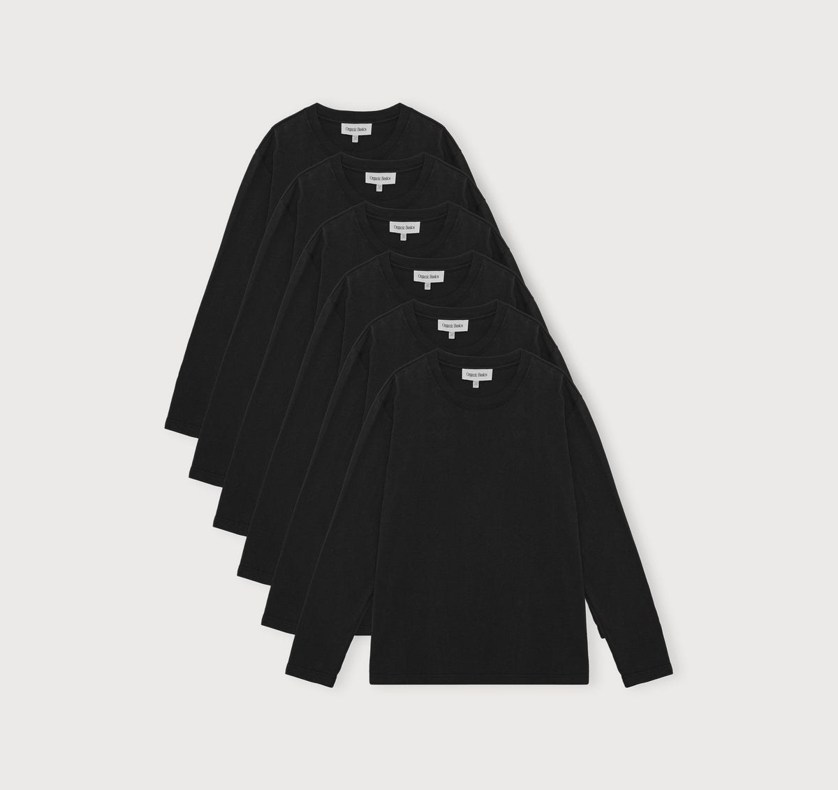 True Boxy Fit Long Sleeve Tee 6-Pack - Black – organic cotton