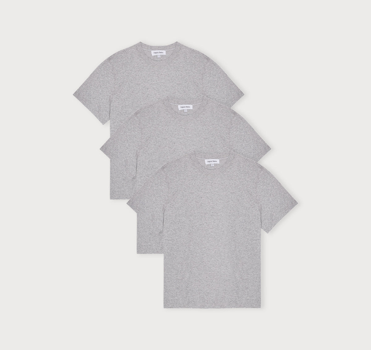 True Boxy Fit Tee 3-Pack - Grey Melange – organic cotton