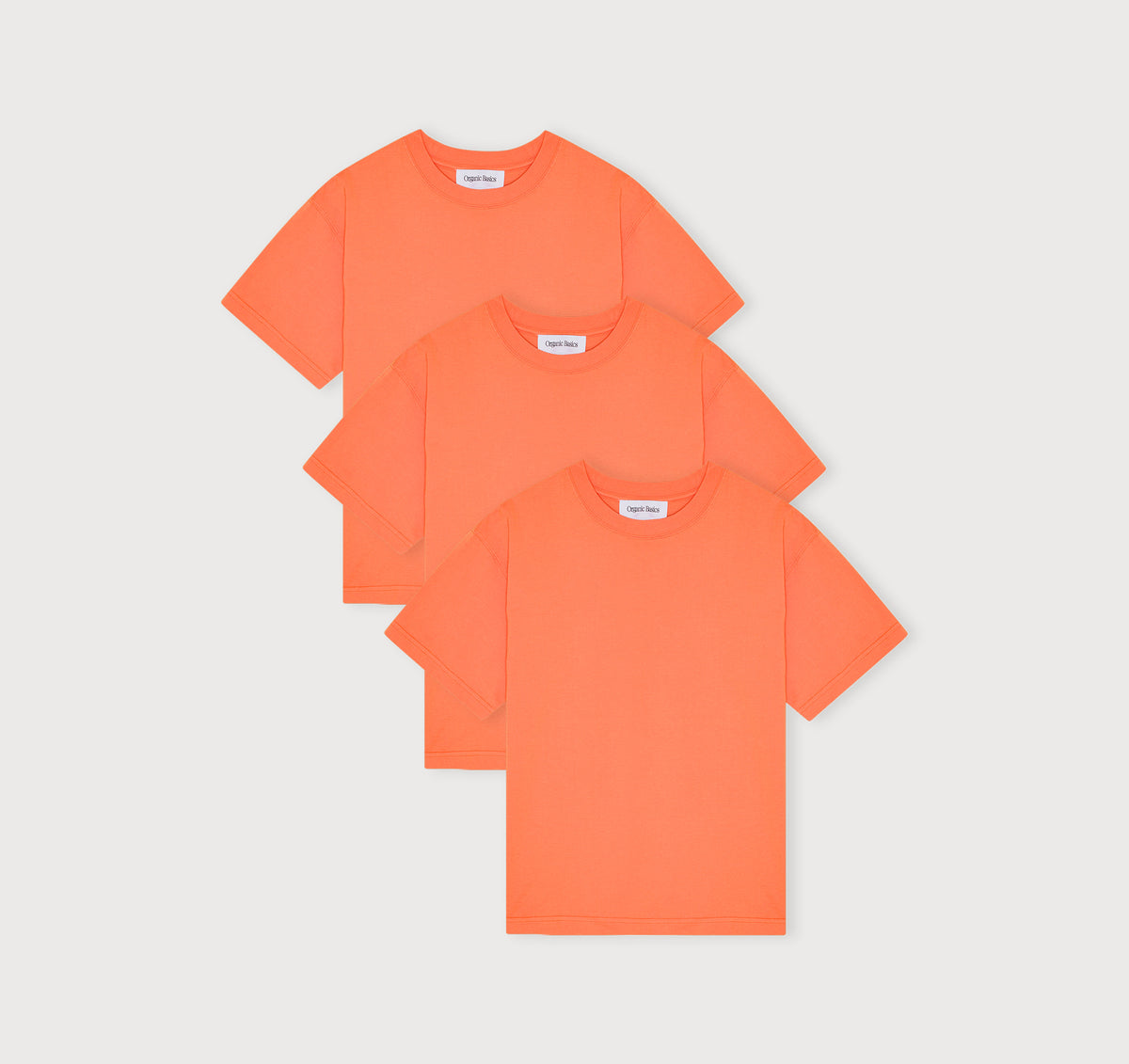 True Heavy Boxy Fit Tee 3-Pack - Tangerine – organic cotton