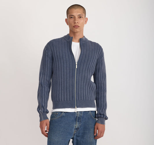 Soft Knit Rib Zip Track Jacket