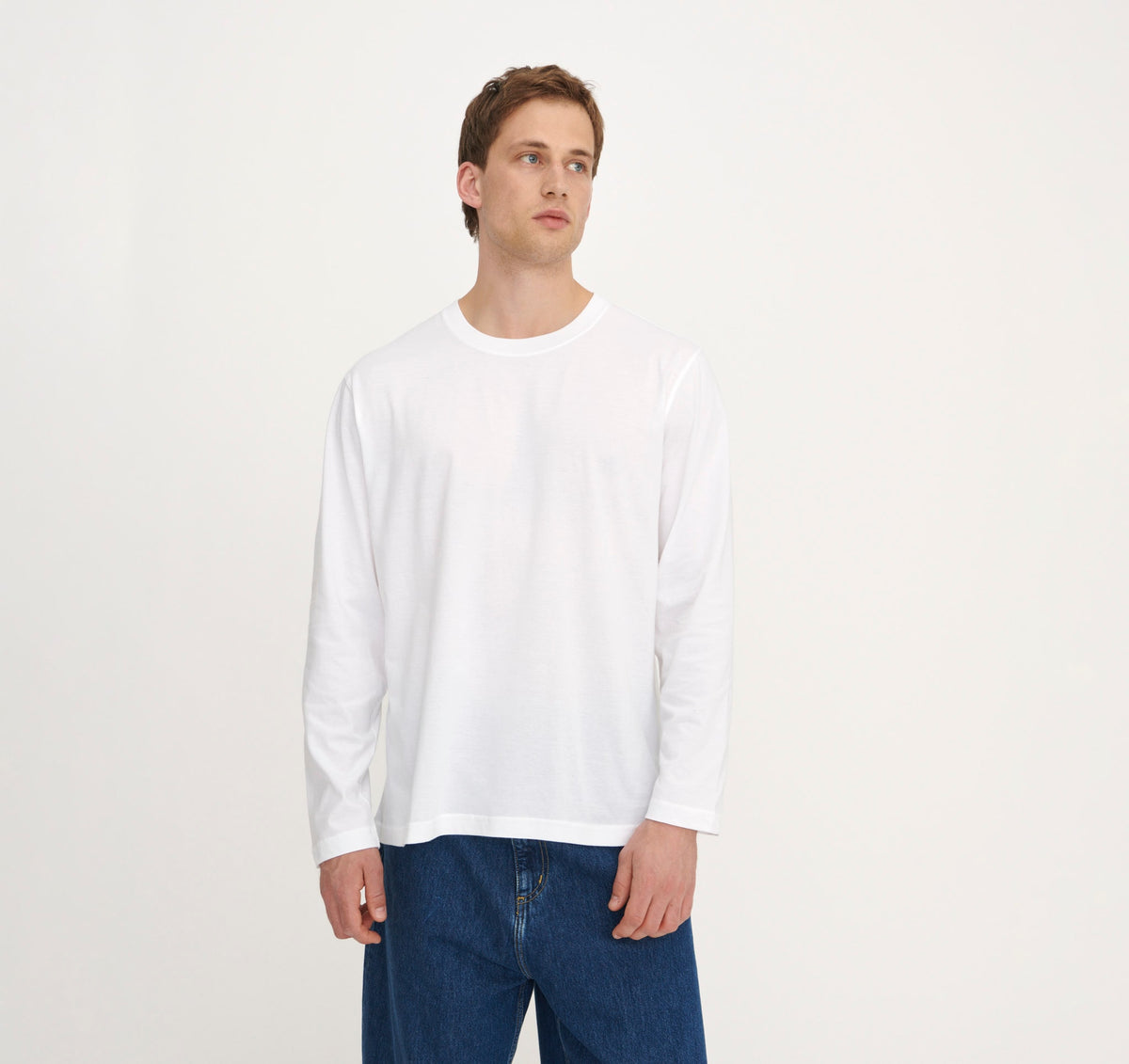 True Boxy Fit Long Sleeve Tee 9-Pack - White – organic cotton – view 2
