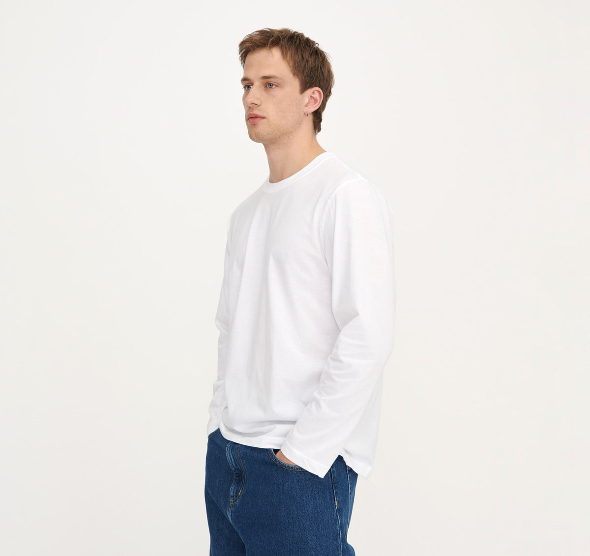 True Boxy Fit Long Sleeve Tee 6-Pack - White – organic cotton – view 3