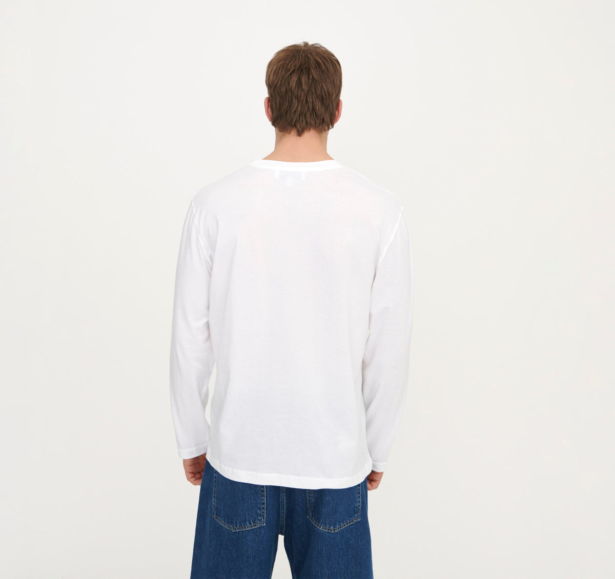 True Boxy Fit Long Sleeve Tee 6-Pack - White – organic cotton – view 4