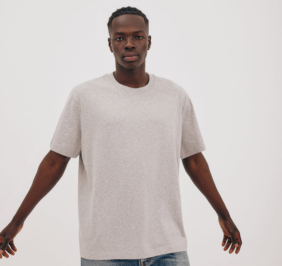 True Boxy Fit Tee 9-Pack - Grey Melange – organic cotton – view 3