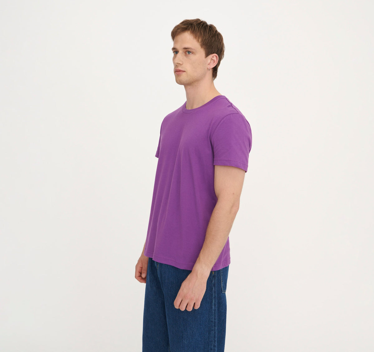 True Regular Fit Tee 9-Pack - Aubergine – organic cotton – view 3