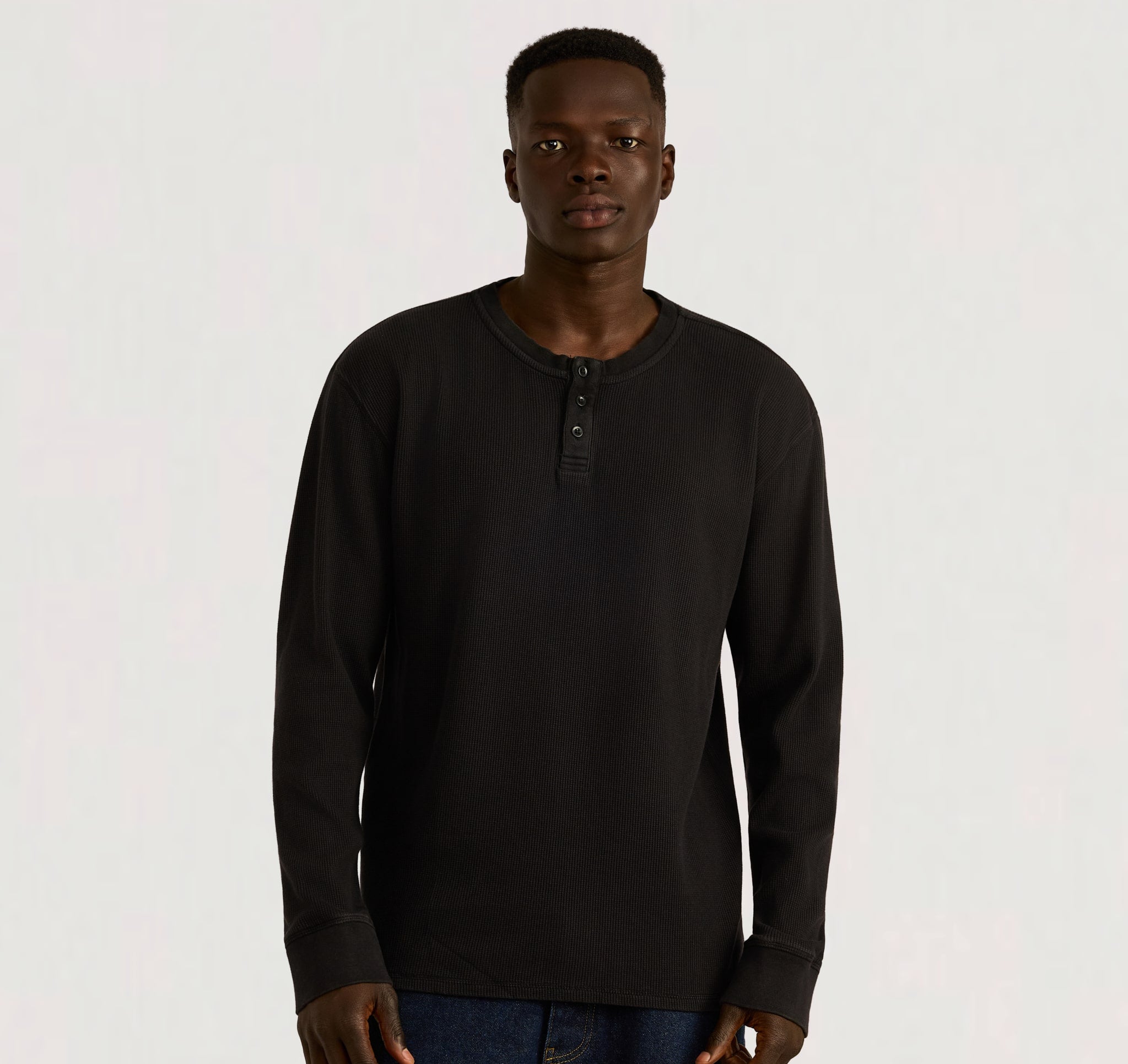 Waffle Henley Long Sleeve | Only £ 22 | Organic Basics Waffle Henley Long Sleeve | Only £ 22 | Organic Basics