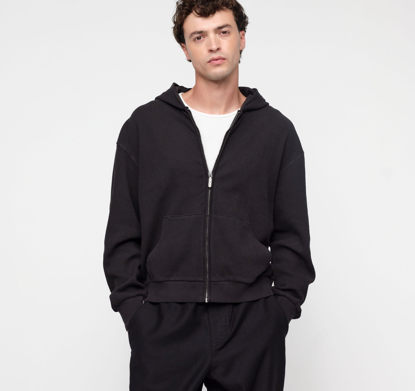Waffle Zip Hoodie