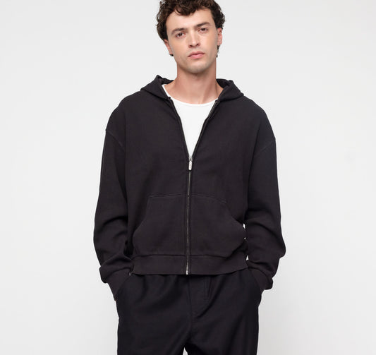 Waffle Zip Hoodie