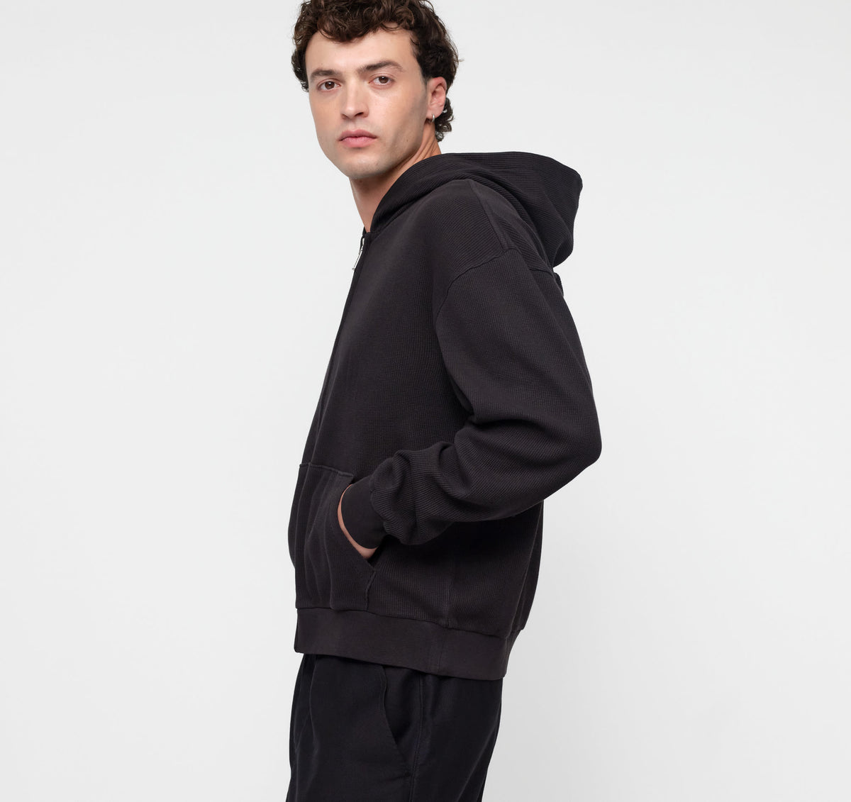 Waffle Zip Hoodie