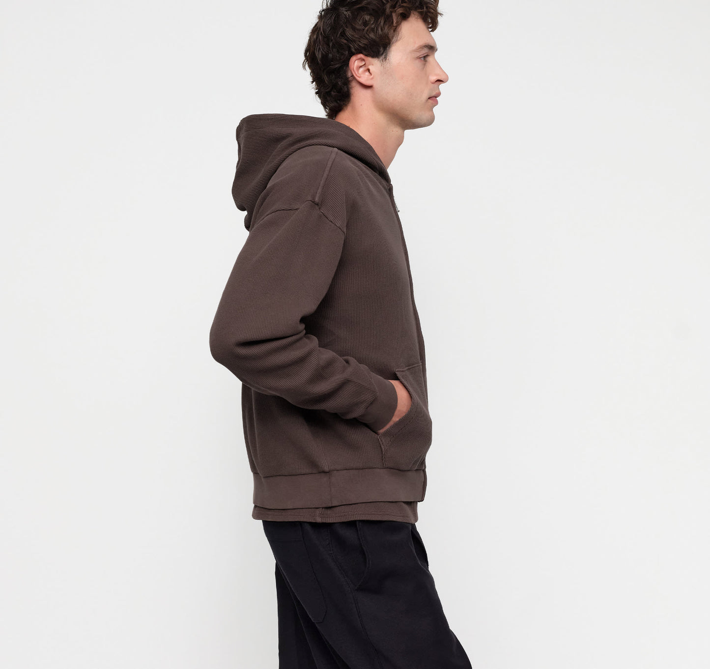 Waffle Zip Hoodie