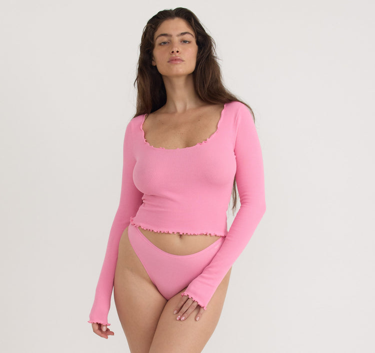 Core Rib Thong - Thyme – organic cotton