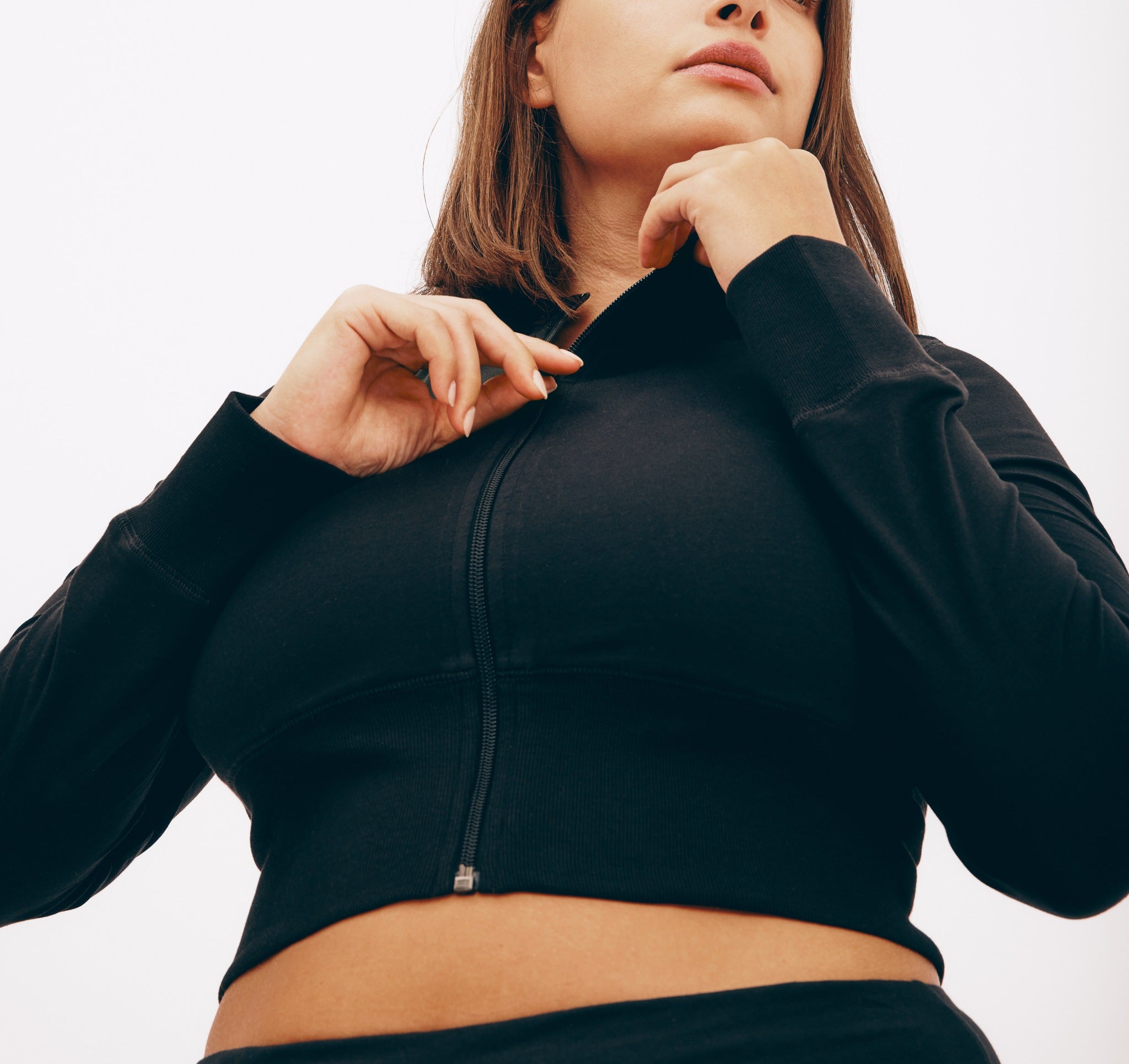 Crop top jacket with zipper shop