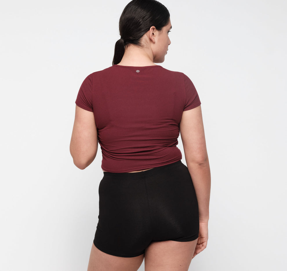 Active Rib Ruched Tee | Only £ 28 | Organic Basics