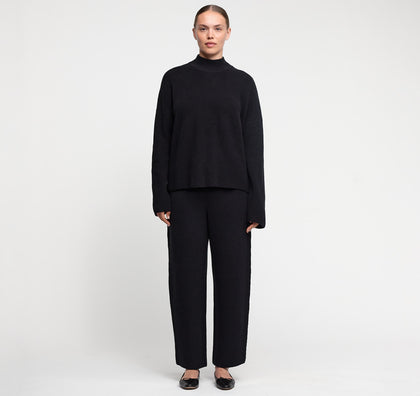 Soft Knit Barrel Leg Pants