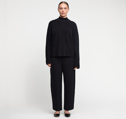 Soft Knit Barrel Leg Pants
