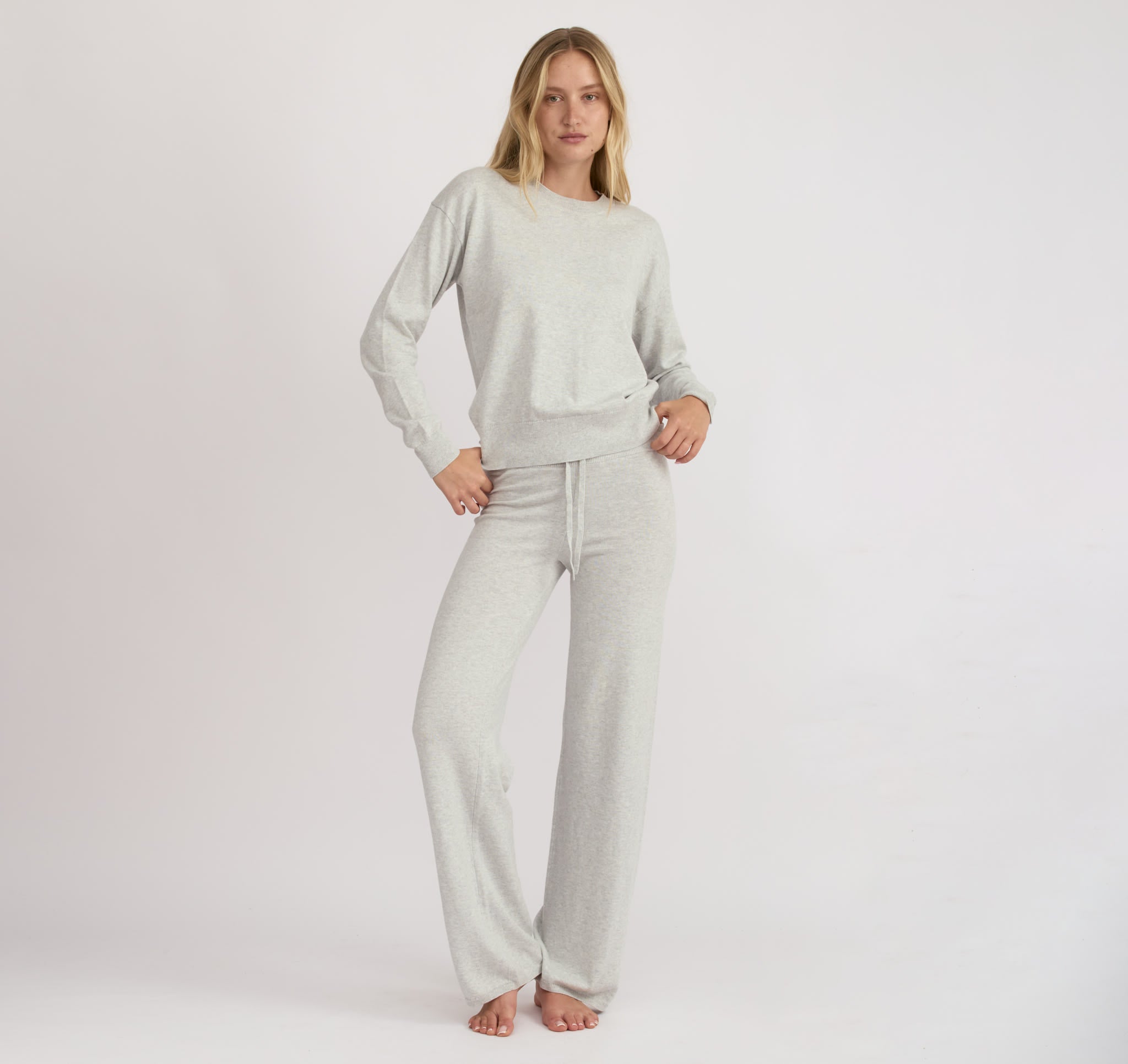 Sweater Knit Straight Leg Pants