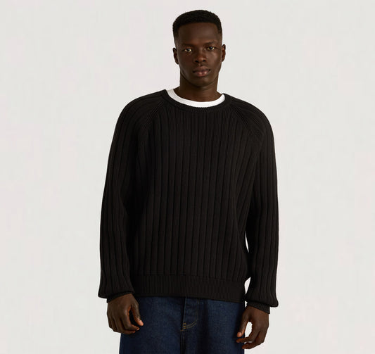 Soft Knit Rib Raglan Sweater