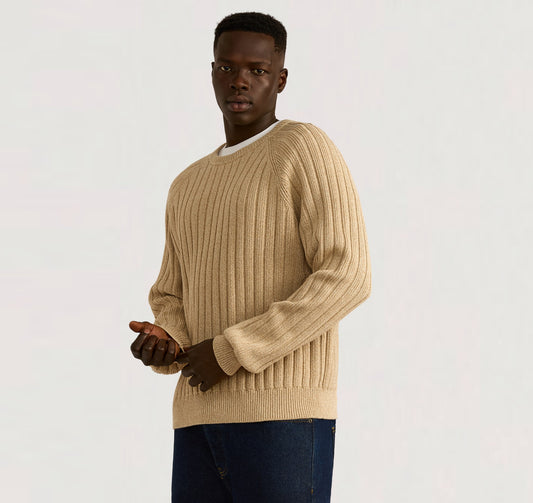 Soft Knit Rib Raglan Sweater