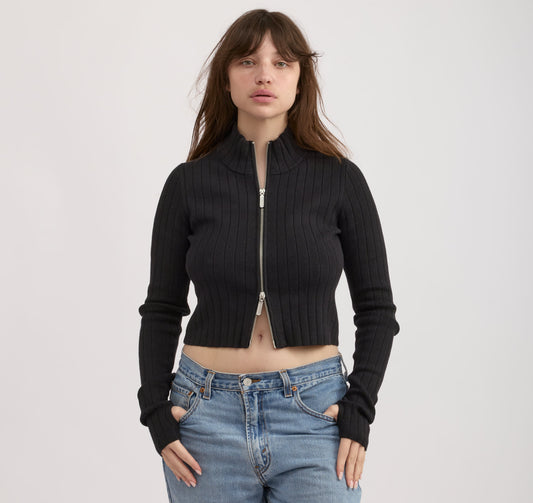 Soft Knit Rib Track Jacket