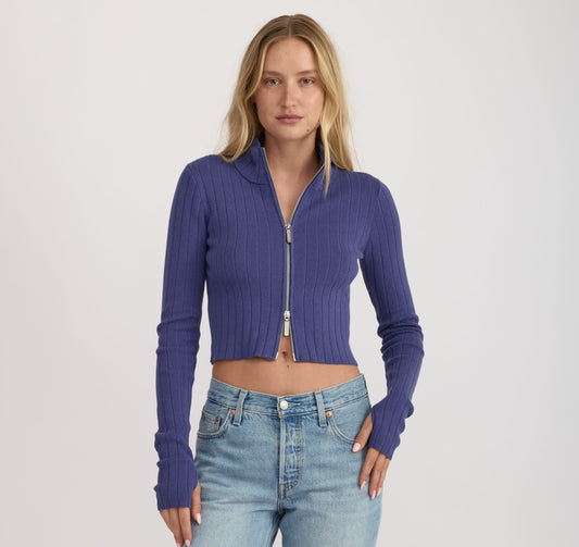 Soft Knit Rib Track Jacket