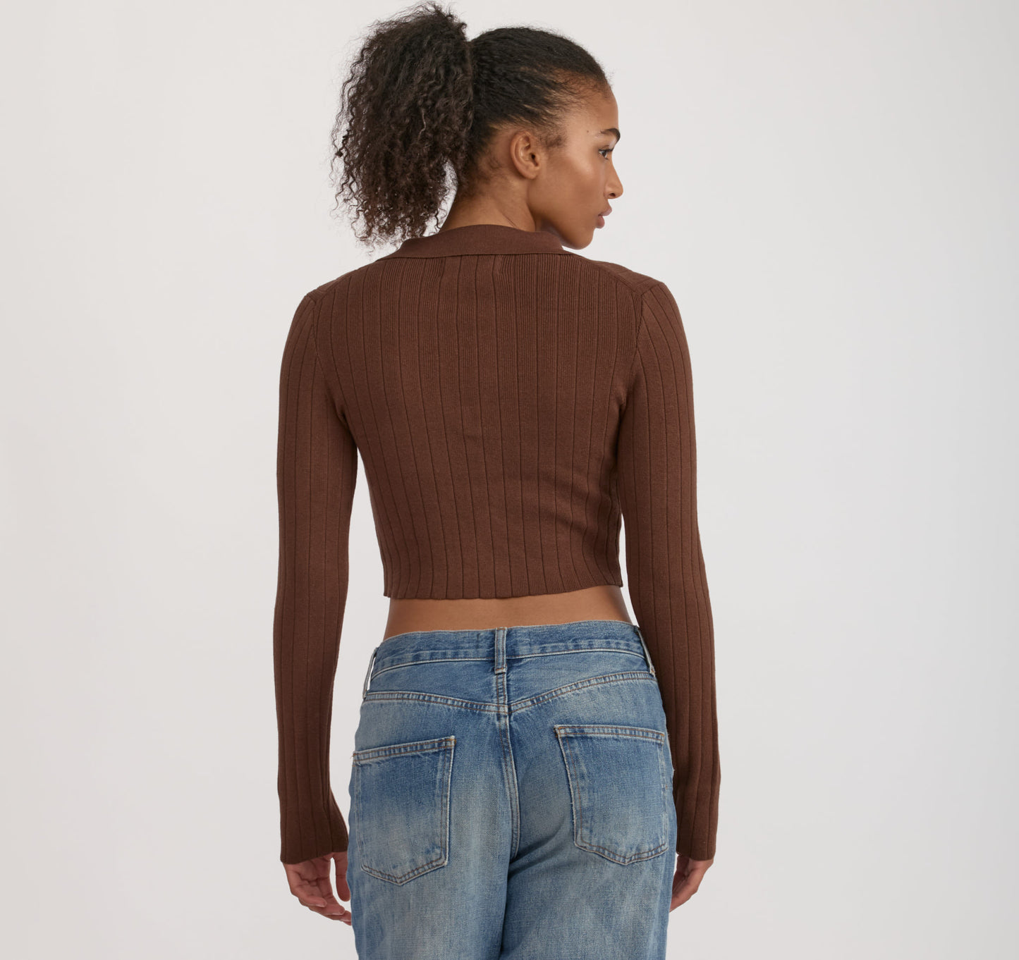 Soft Knit Rib V-Neck Polo