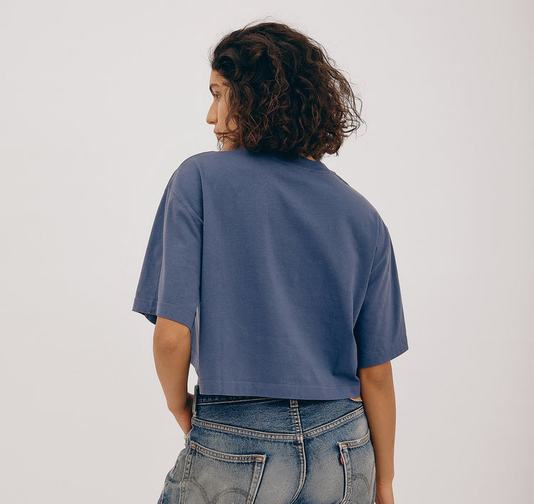 True Boxy Crop Tee - White