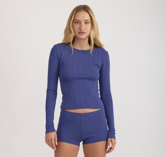 Pointelle Long Sleeve Tee