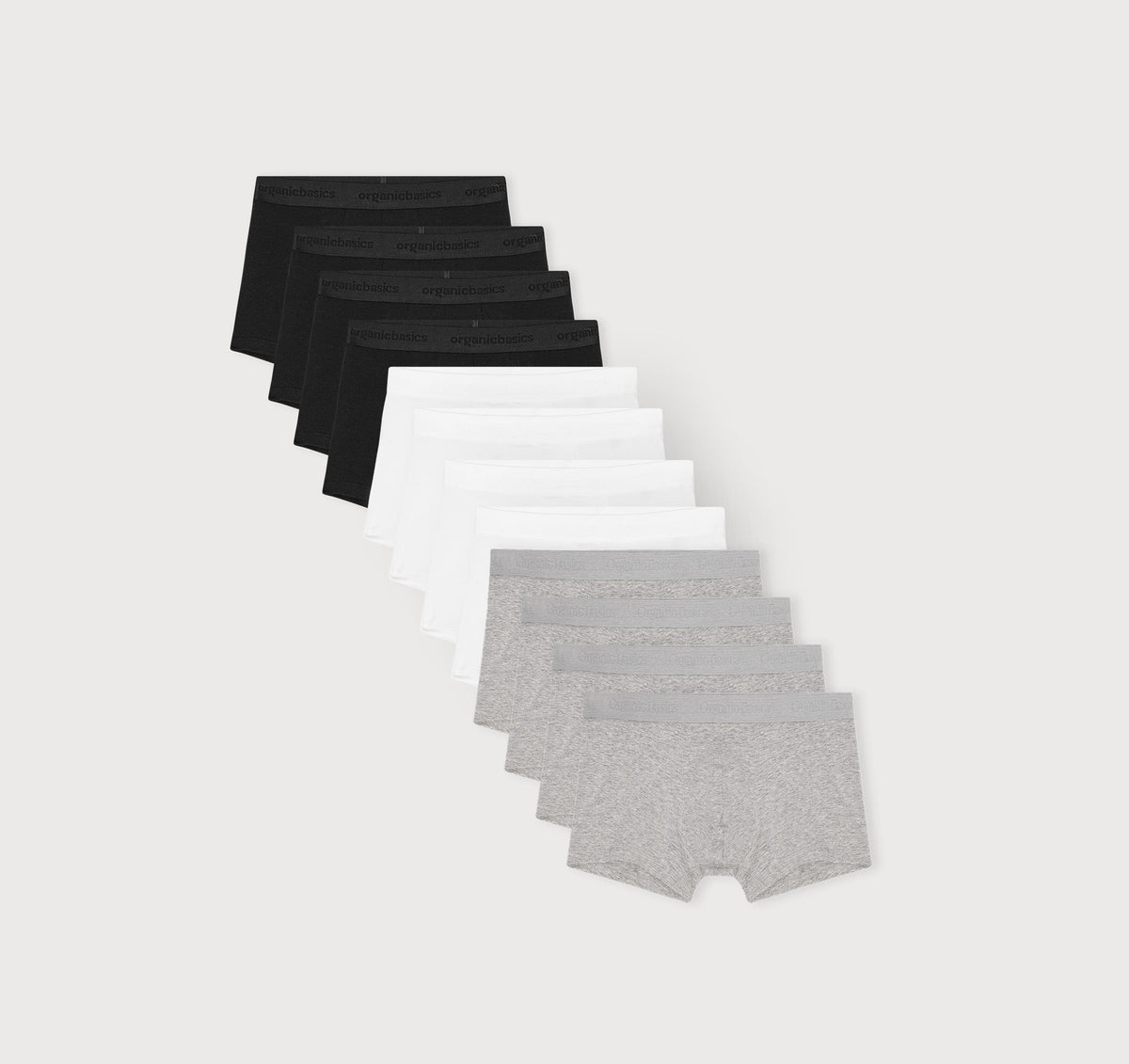 Core Trunks 12-Pack - Black / White / Grey Melange – organic cotton