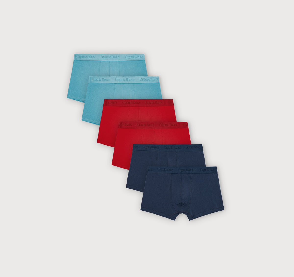 Core Trunks 6-Pack - Air / Cherry Red / Midnight Blue – organic cotton