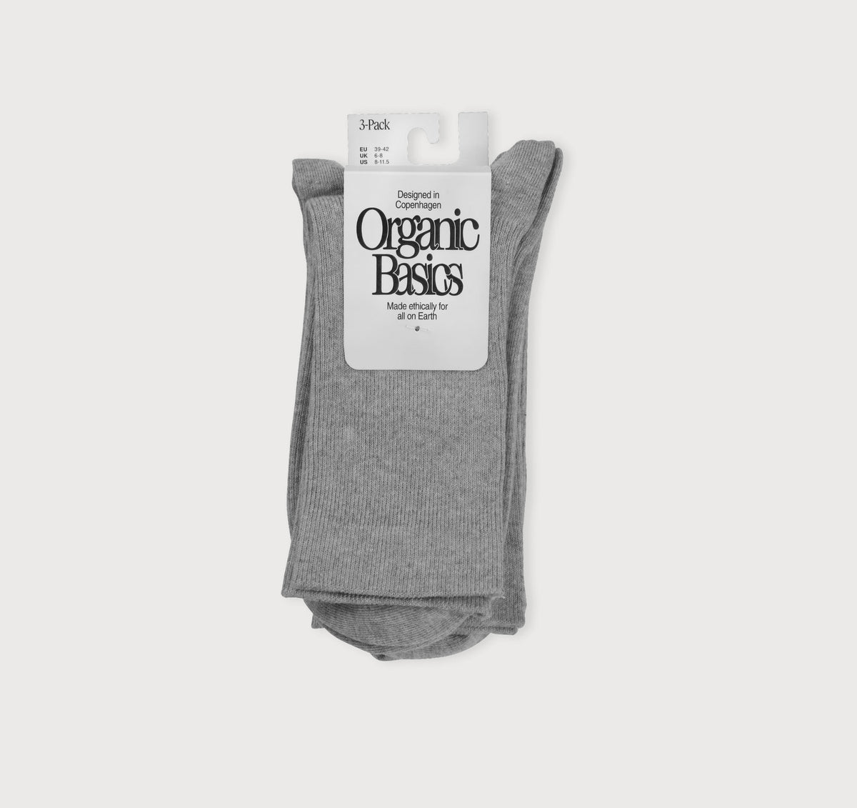 Core Crew Rib Socks 3-Pack | Only £ 26 | Organic Basics